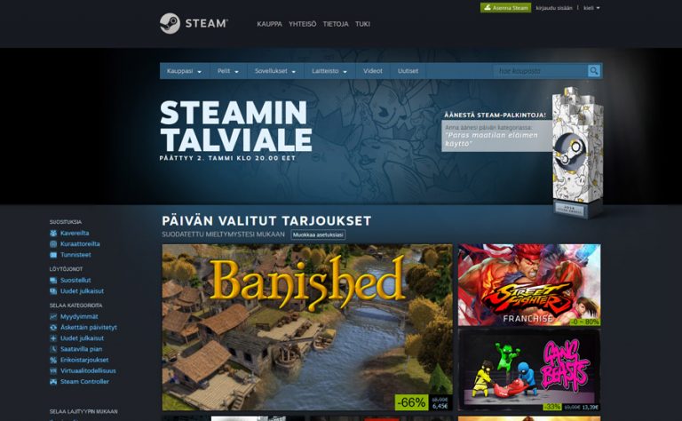 Steam pelit halvalla